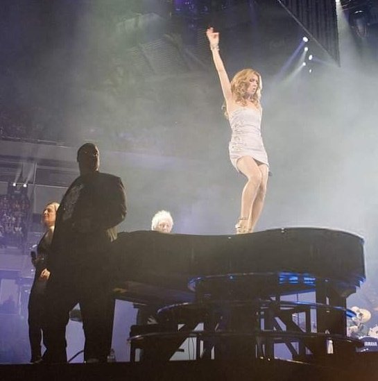 On that piano again 
Taking Chances World Tour 😄