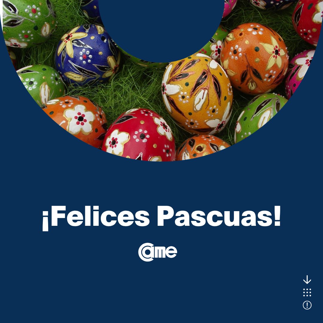 Las Pascuas representan una oportunidad para la renovación, la unión y el reencuentro. Desde #CAME, saludamos a todas las empresas, cámaras y colaboradores que día a día impulsan la economía nacional con esfuerzo y compromiso.

#FelicesPascuas