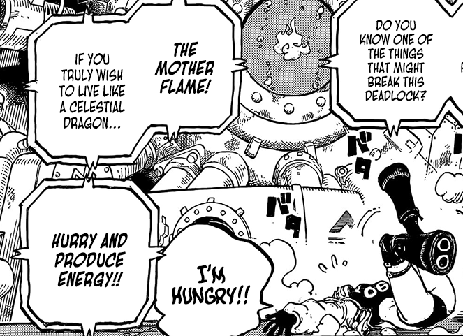 NamiOrigins's tweet photo. #ONEPIECE1179 

We have to consider York's mother flame being a failure so far makes it dangerous Nami and Zeus were the first to perceive Imu's arrival. 

Weather balls are the closest we have seen to Mother flame and Haredas warned Nami they could be dangerous in bad hands. https://t.co/H9MirYXYw1