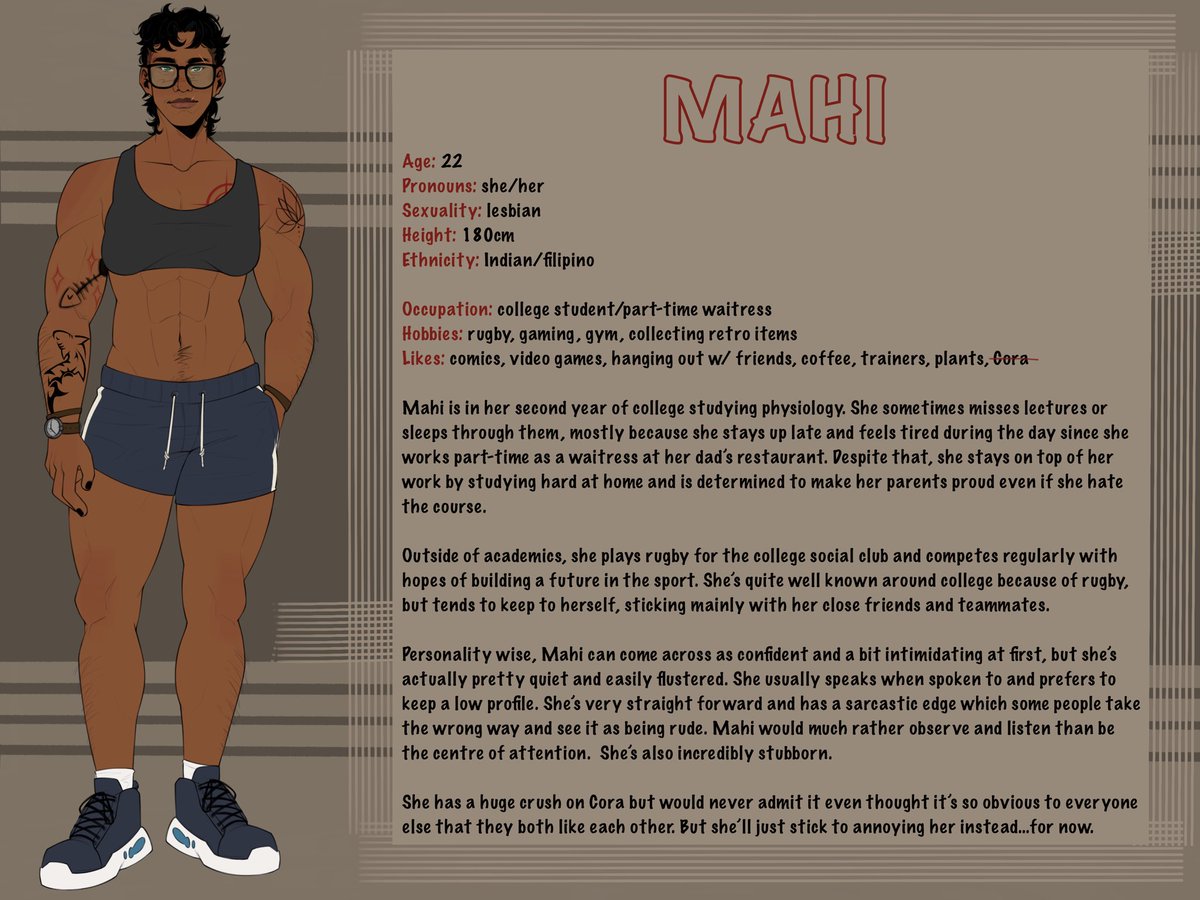 zaekuun's tweet image. New butch oc 😼 #originalcharacter #oc
I’m working together with w/ a friend @/ sunbunniz on insta and creating ocs. This is Mahi and her oc is Cora