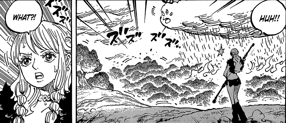 NamiOrigins's tweet photo. #ONEPIECE1179 

We have to consider York's mother flame being a failure so far makes it dangerous Nami and Zeus were the first to perceive Imu's arrival. 

Weather balls are the closest we have seen to Mother flame and Haredas warned Nami they could be dangerous in bad hands. https://t.co/H9MirYXYw1