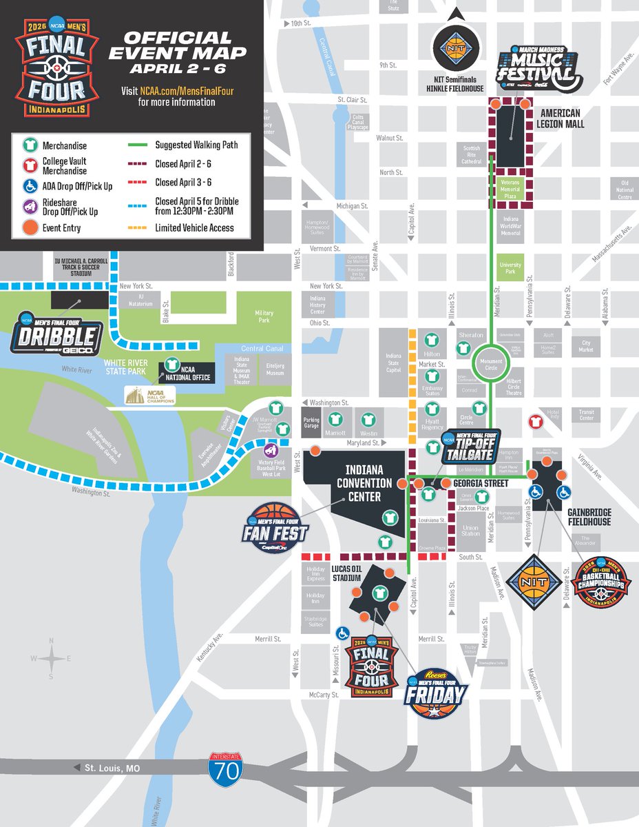 Headed downtown for tonight’s <a href="/IndyEleven/">Indy Eleven</a> match? Of course you are! See image for downtown road closure for something called the #FinalFour 

#COYBIB