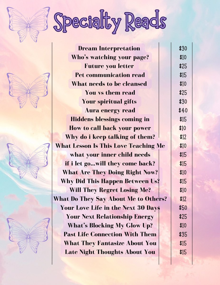 tarotwithsyd's tweet photo. 𝑛𝑒𝑤 𝑝𝑟𝑖𝑐𝑒 𝑙𝑖𝑠𝑡    

𝑚𝑒𝑠𝑠𝑎𝑔𝑒 𝑚𝑒 𝑡𝑜 𝑏𝑜𝑜𝑘 💫💜 https://t.co/l8vJMc5W9V