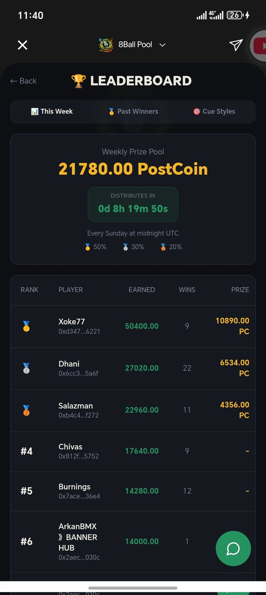 PostCoinOnWorld's tweet photo. ⏳ Less than 8 hours left!

21,780 PostCoin will be distributed to this week's top players 💰

Competition is heating up 🔥
Final leaderboard positions still changing.

And this is just the beginning…
PostCoin rewards will keep increasing 📈

Final push starts now.

#PostChain https://t.co/lK9Gbn0sv8