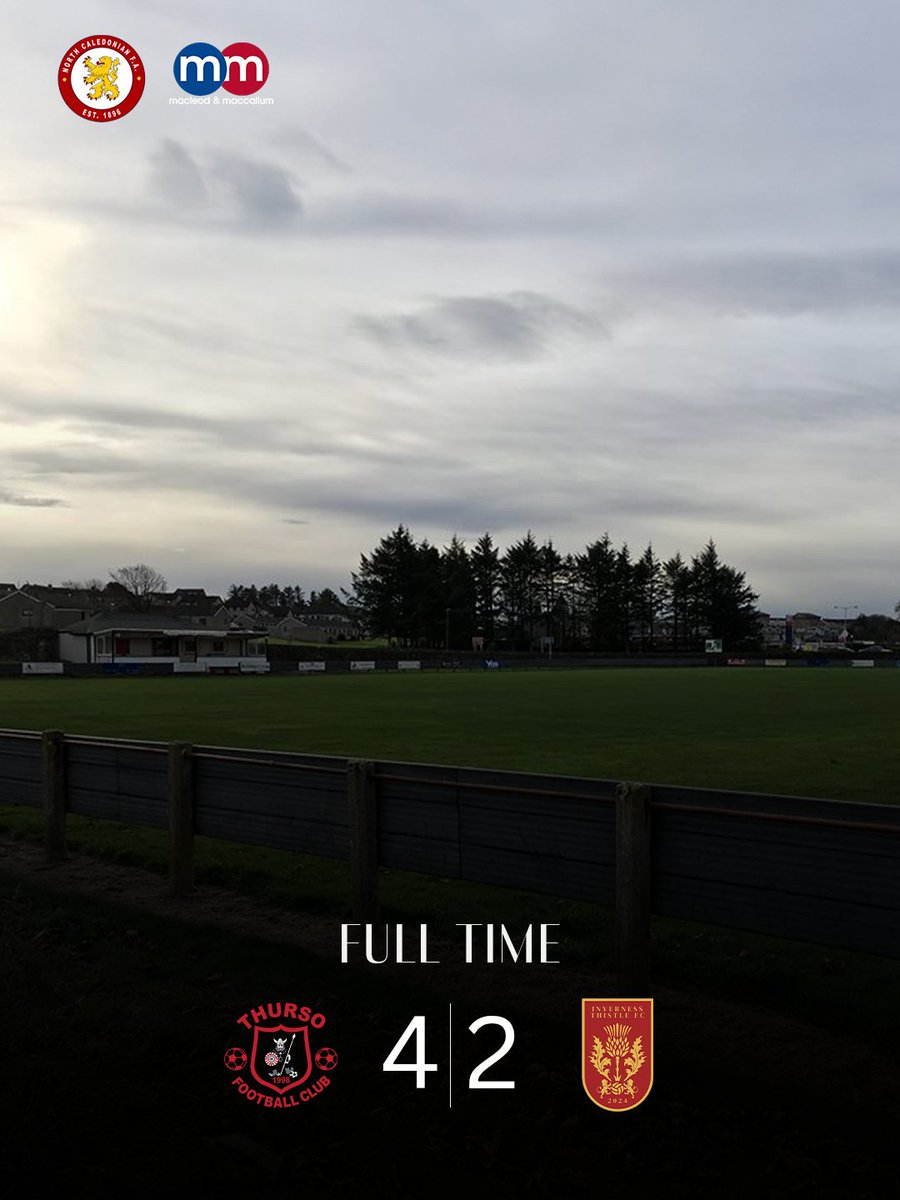 NorthCaleyFA's tweet photo. Inverness Thistle wrapped up their league campaign with a 4–2 defeat away to Thurso, who boosted their push for a 4th-place finish with an impressive result. Despite the loss, it’s been a strong first season back for the Jags, with plenty of positives to take into next year. https://t.co/byF5PrusyU