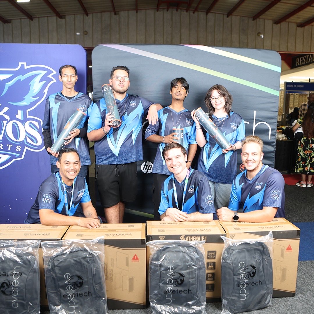 RGBGamingZA's tweet photo. 🎮🔥 Rand Show Day 3 – Eduvos Championship (Marvel Rivals)
8 Eduvos teams from across Gauteng battled it out on stage! 💥
🥇 Event Horizon 🥈 Deviants 🥉 Kings Guard
Big shoutout to the players &amp; cheerleaders 🙌 Thanks to Evetech for the prizes 💻
#RGBGaming #RandShow2026 https://t.co/RsYhUPzjPV