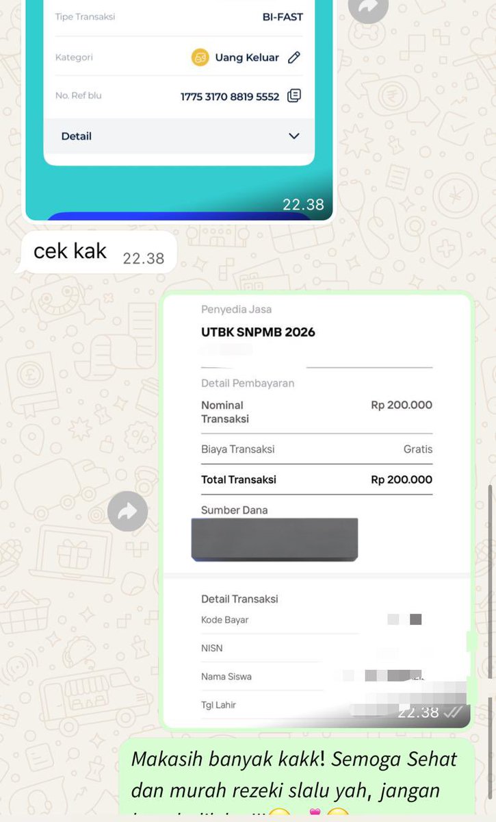 checkbymochi's tweet photo. Jastip bayar UTBK SNPMB 2026 nerima payment dr mana aja &amp; Fast proses✅
#zonuang https://t.co/ACmMrmCvoQ