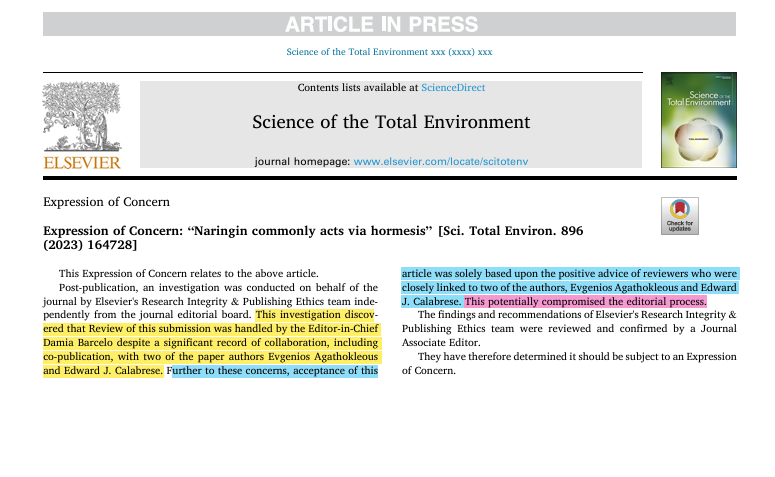 Spottingthespot's tweet image. Well well, @ElsevierConnect 
 has officially buried the need of an objective and neutral peer review and editorial process! Editor + 2 'reviewers' linked to the authors! Yeah right! F*ck this shit. @C0PE this is a joke! The corrupt editor @Damia_Barcelo escapes again! @SciTotEnv