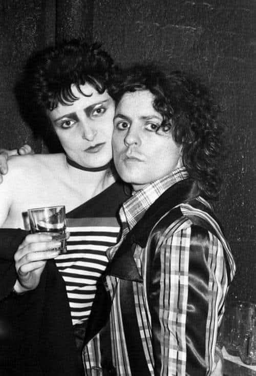 Siouxsie Sioux and Marc Bolan at Machine Music in London, 1976.