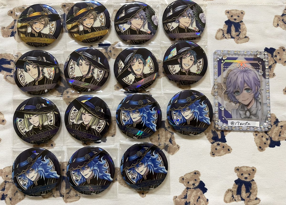 ツイステ ブルーム 缶バッジ オーロラメタル 交換 [譲]★エース デュース ケイト トレイ ★レオナ ラギー ★アズール ★ジェイド ★ ...