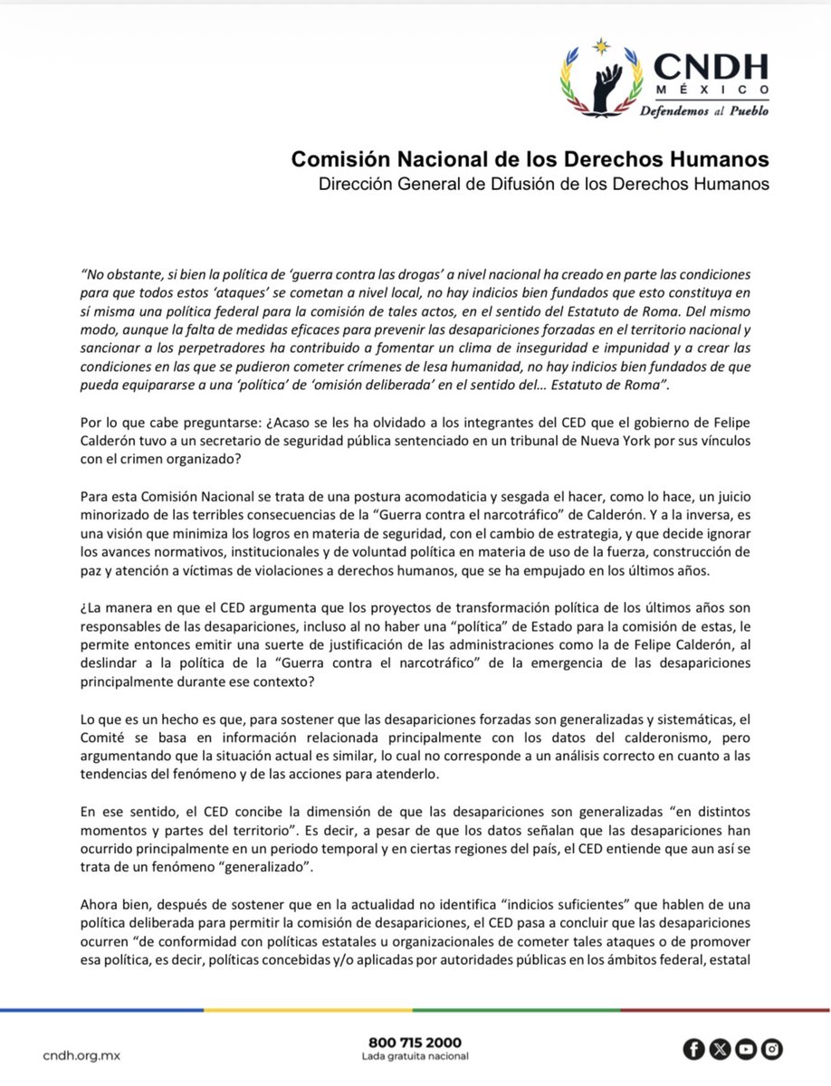 CNDH en México tweet media