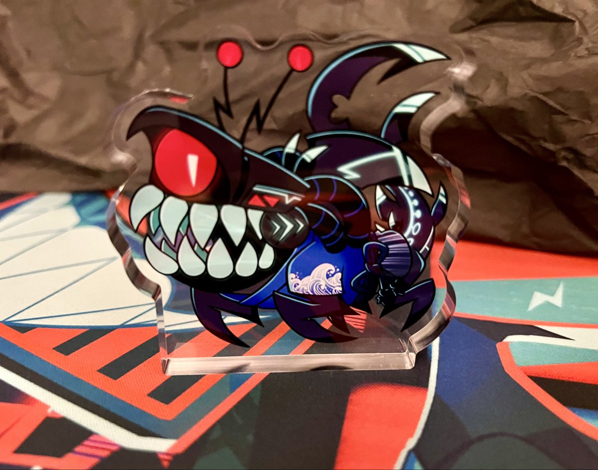 SystemEmotions's tweet photo. It’s finally here!!!! 💖💖💖 It looks so good next to the official acrylics omggggg 😭💖 #shokwav #hazbinhotel https://t.co/pwaObUspyD