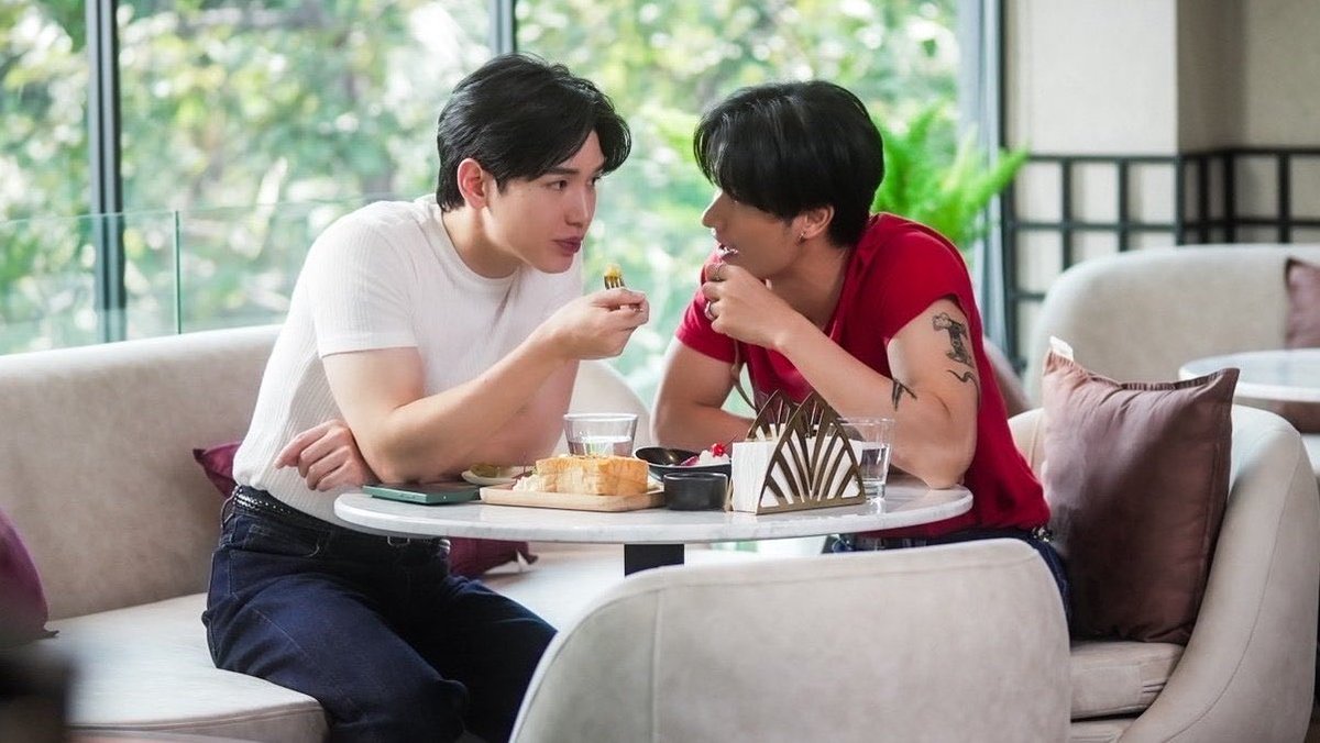 boyslovehub's tweet photo. New stills from #ADogAndAPlane, GMMTV’s upcoming BL starring #TayNew &amp; #MondRyu.

To pay off his debt, a young man agrees to investigate a flight attendant’s boyfriend, but their lives end up becoming unexpectedly intertwined. https://t.co/7BKRLuFPKh