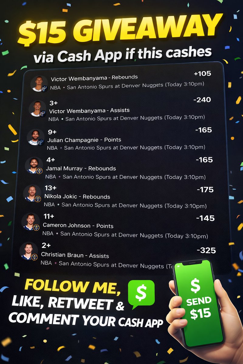 🚨NBA DRAMA GIVEAWAY🚨

SPURS v NUGGETS SGP

YA’LL KNOW WHAT TO DO‼️

📊 <a href="/yourlinemate/">Linemate</a> 

#GamblingX #GamblingTwitter #GamblingCommunity