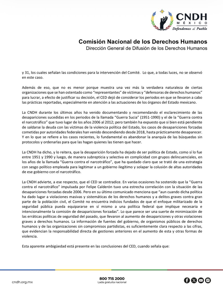CNDH en México tweet media