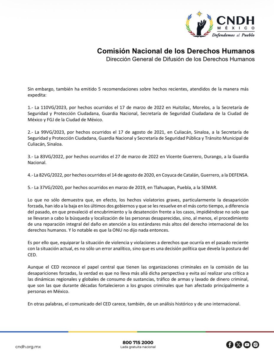 CNDH en México tweet media