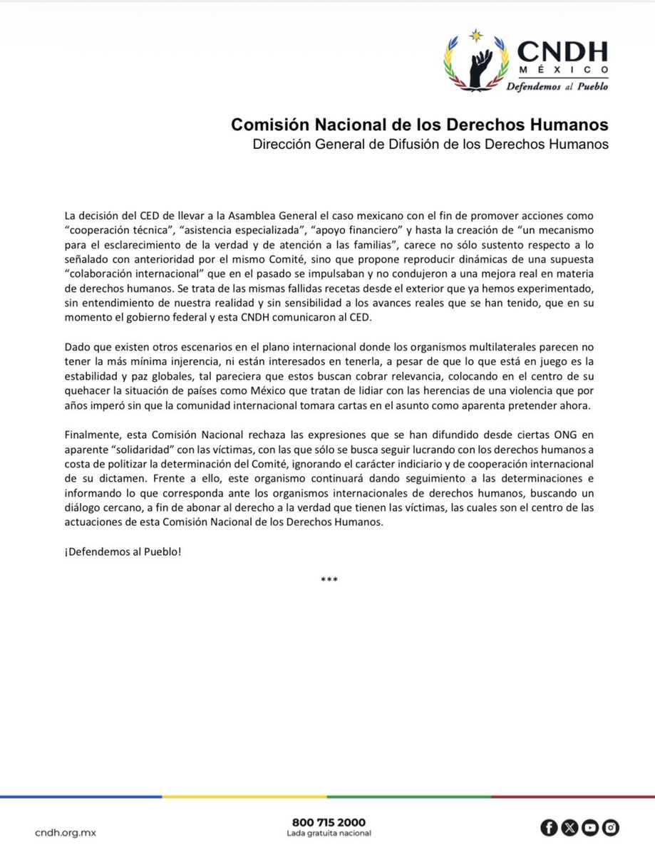 CNDH en México tweet media