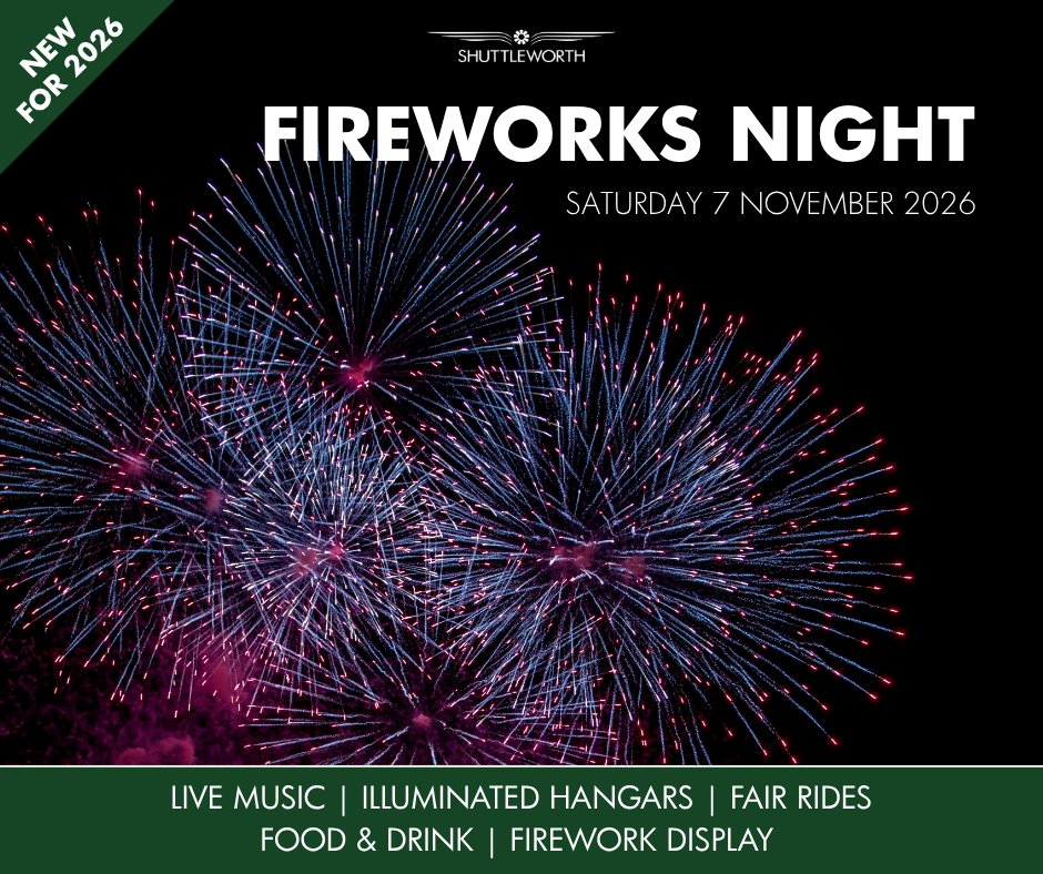 ShuttleworthTru's tweet photo. ๐ Another spectacular displayโฆ
Weโre bringing Fireworks Night to Shuttleworth this November!
Get your tickets now! https://t.co/4G1V6frWUV
#Fireworks #ShuttleworthEvents #BiggleswadeEvents #VisitBedfordshire #FireworkDisplay https://t.co/Xe1xoD21fE