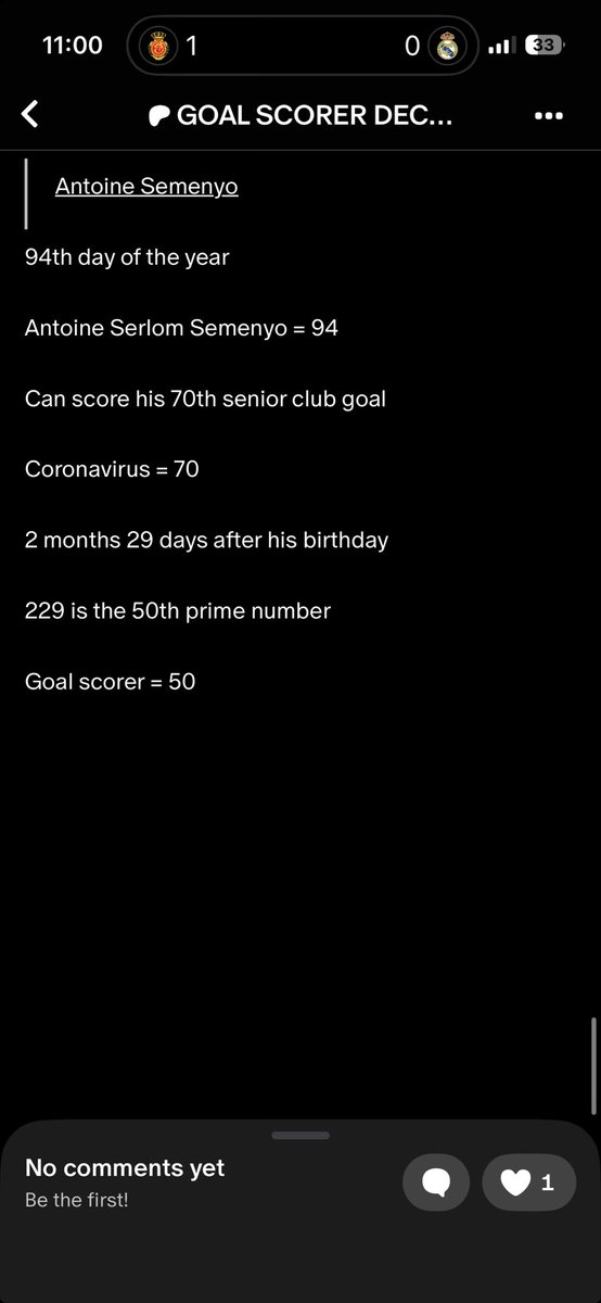 Antoine Semenyo
94th day of the year 
Antoine Serlom Semenyo = 94
Can score his 70th senior club goal 
Coronavirus = 70
2 months 29 days after his birthday 
229 is the 50th prime number 
Goal scorer = 50