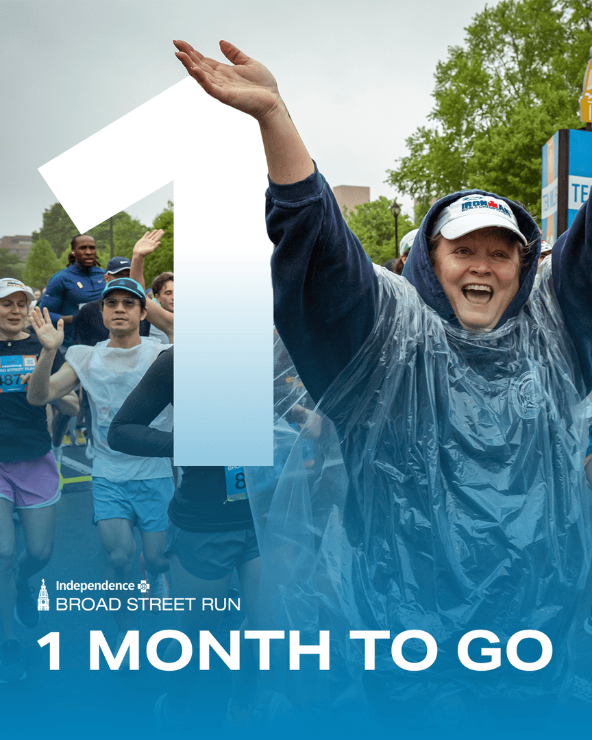 IBXRun10's tweet photo. ON YOUR MARKS, GET SET... 🏁 

There's officially one month until GO TIME for the @PhilaParkandRec and @IBX Broad Street Run! Who's already preparing their victory dance? #IBXBSR26 #PhilaParksAndRec https://t.co/jamBs1CcD2