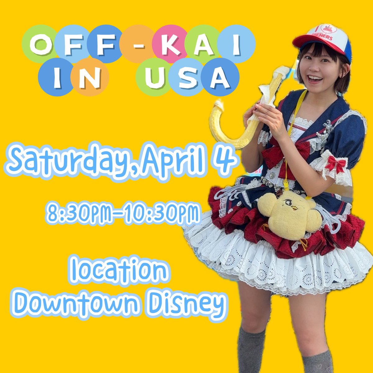 yura_burstgirl's tweet photo. ／
announcement📢✨✨
＼

We’ll hold a very special OFF-KAI at Downtown Disney today🐭🏰🇺🇸

This OFF-KAI will be from 8:30 PM to 10:30 PM and include a  YURAPICO random Cheki🎁
The price will be $25
Please DM ✉️reservations🙇‍♂️❣️❣️

I look forward to seeing you there☺️💗💗 https://t.co/hQkHeyt5tz