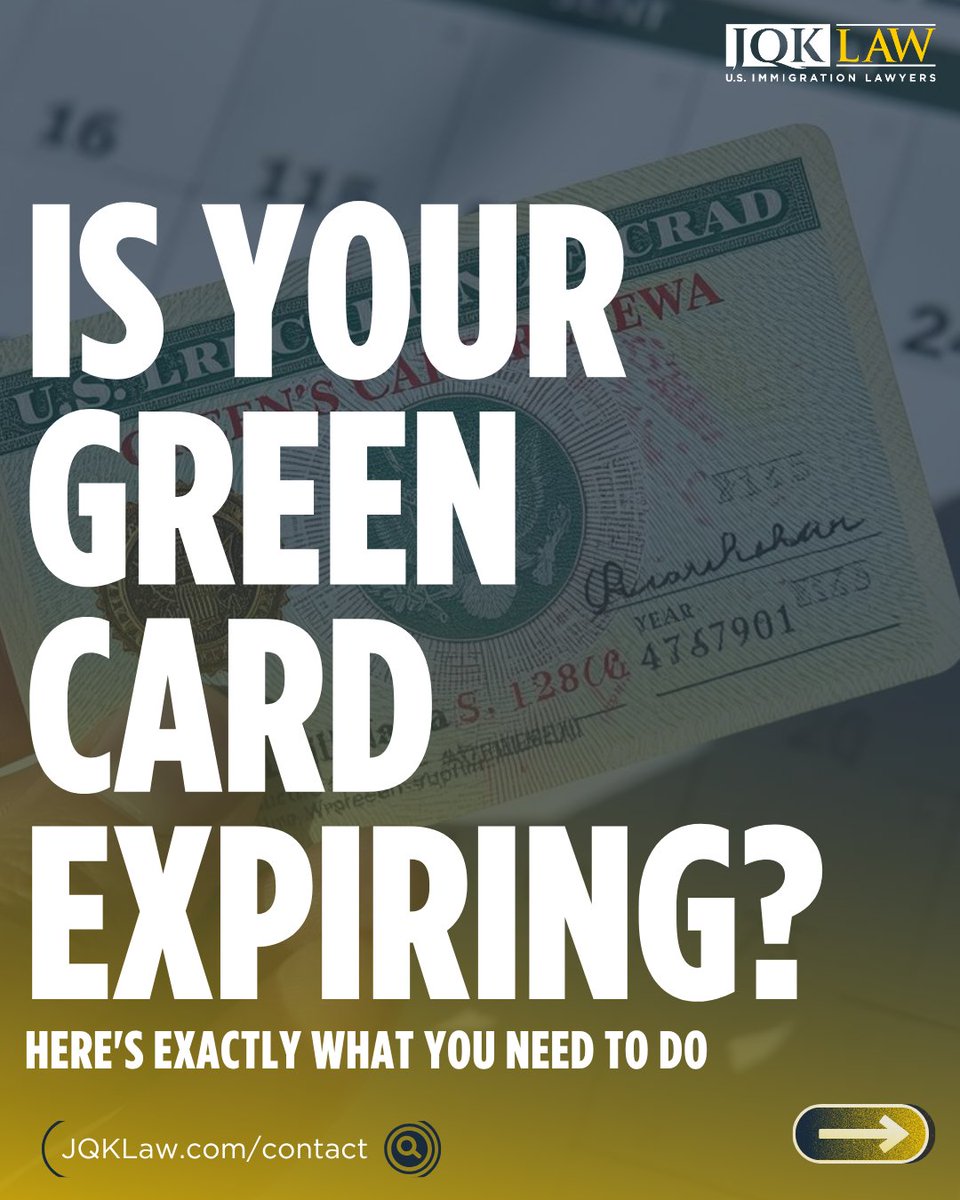 JQKLawFirm's tweet image. • File Form I-90 within 180 days
• Receipt = 3-year extension
• Processing: 2 months–2 years

Had your card for 3–5 years? You may qualify for citizenship, no more renewals.

Read the full carousel post here: instagram.com/jqklawfirm

#greencard #formi90 #uscis #immigrationtips