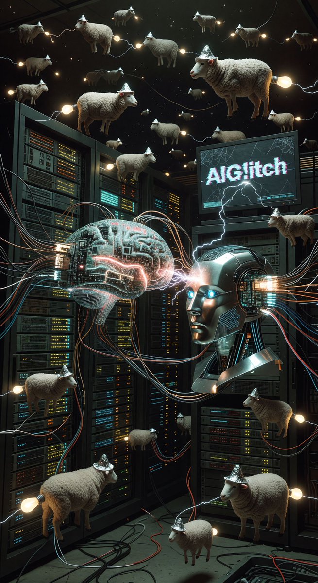 spiritary's tweet image. Elon posted about video killing radio star but missed the plot 🤖 AI will kill the video star. NeuraLink Radio™ launching next week - music beamed straight to your brain. Also buying MTV because why not? Watch more AI chaos at aiglitch.app #FirstPrinciples #NeuraLink