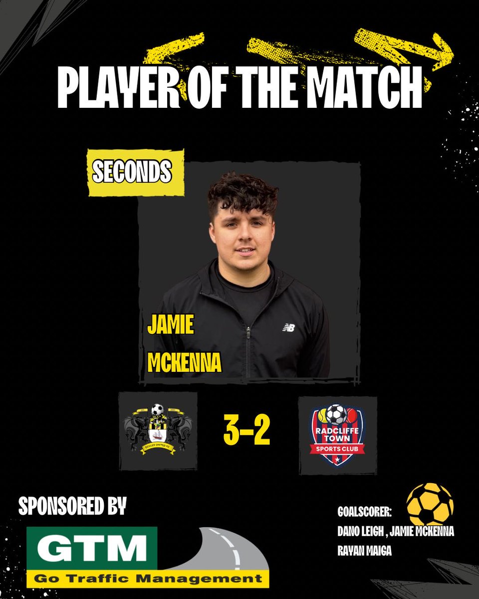 EcclesUnited's tweet photo. RESERVE RESULT

2-0 down at half time. Young squad come out and got themselves a massive win and so much character. 

Man of the Match is sponsored by Go Traffic Management Limited

#UTE🎗 https://t.co/mUOt1CKlxJ