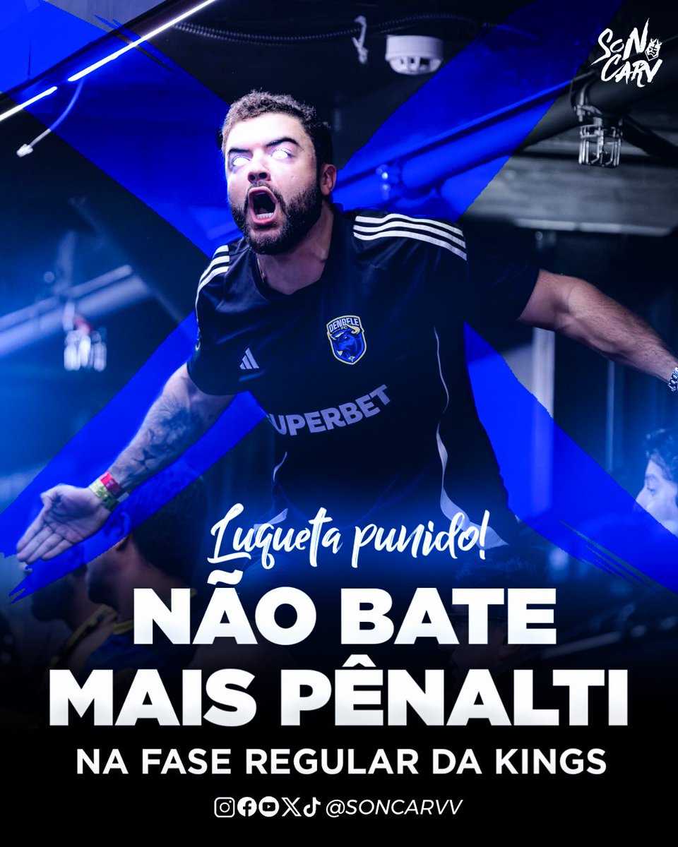 Luqueta punido! ❌🔥

O presidente do Dendele não poderá bater pênalti por 5 jogos (todos os que faltam na fase regular). 

🗞 | <a href="/ArenaKingsBR/">Arena Kings League</a>