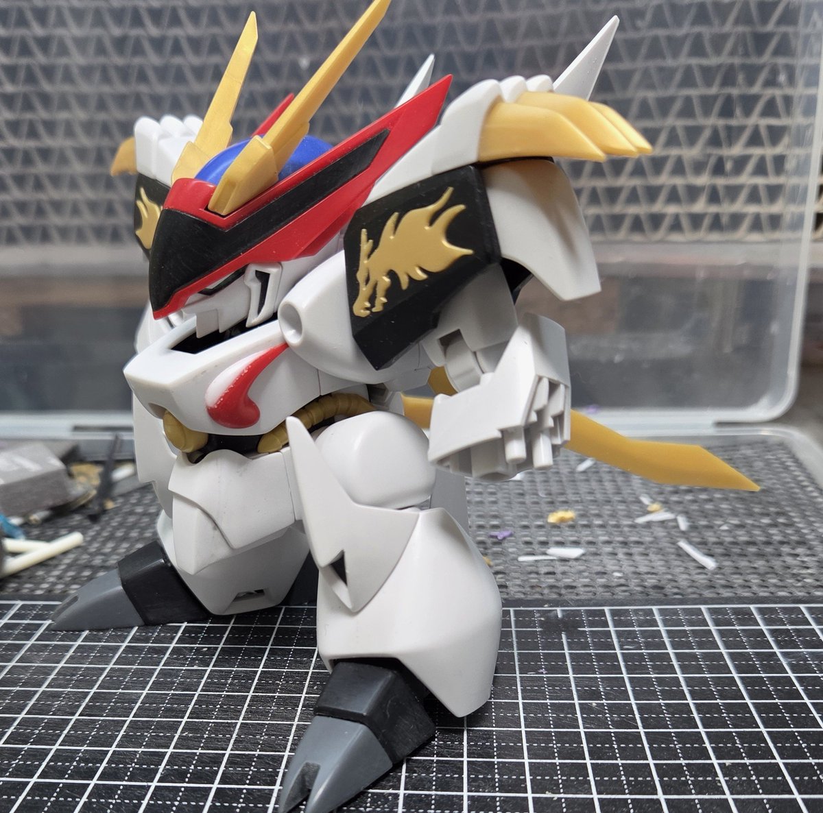 #HG龍王丸 
こっちも進めないとね
ということで龍王丸進捗です
肩辺りまで組んでみました
ちょっとマッシブかなと思うけど
コレはコレで
変形の都合もあるしねぇ