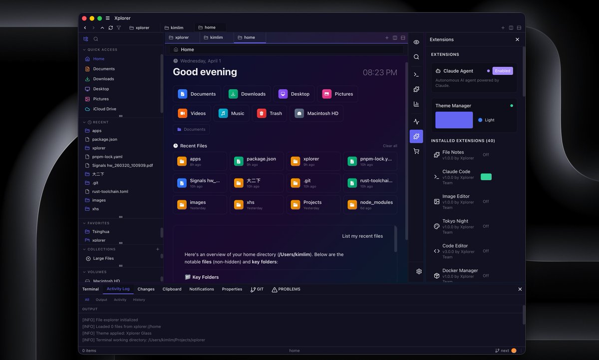 kimlimjustin's tweet photo. @mchulet Hi, I built a new customizable file explorer that contains terminals, file editing, AI chat, and a lot of plugins from the marketplace. It's cross-platform. Free and Open source!
https://t.co/CGQPae9hXd
https://t.co/xSxW0P0X2C https://t.co/cdXfoL37ng