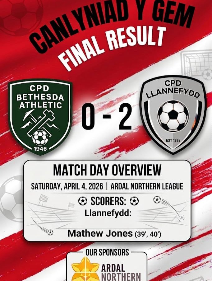 LlannefyddFc's tweet photo. Perfformiad gwych arall gan Llannefydd I ffwrdd yn Bethesda. Dau gol gan Mathew jones. 🔴 ⚽️. 

Another brilliant win for Llannefydd away at Bethesda. Both goals from Mathew Jones 🔴 ⚽️. https://t.co/OqgZ4DAVi8