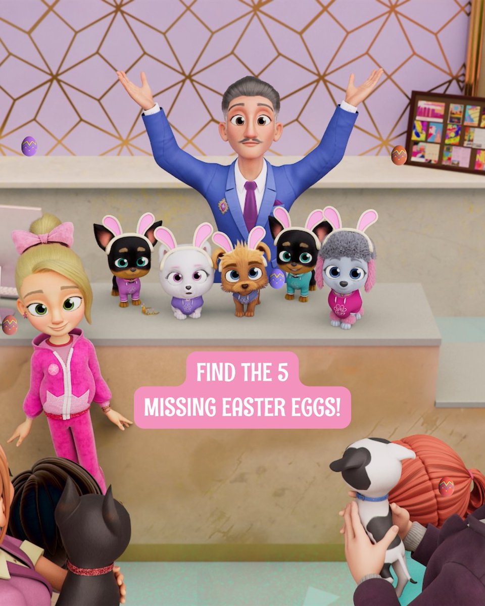 parisandpups's tweet photo. The Sweetie Squad has hidden 5 eggs in this picture, can you find them all? 🥚 https://t.co/I0UUxo1UUE