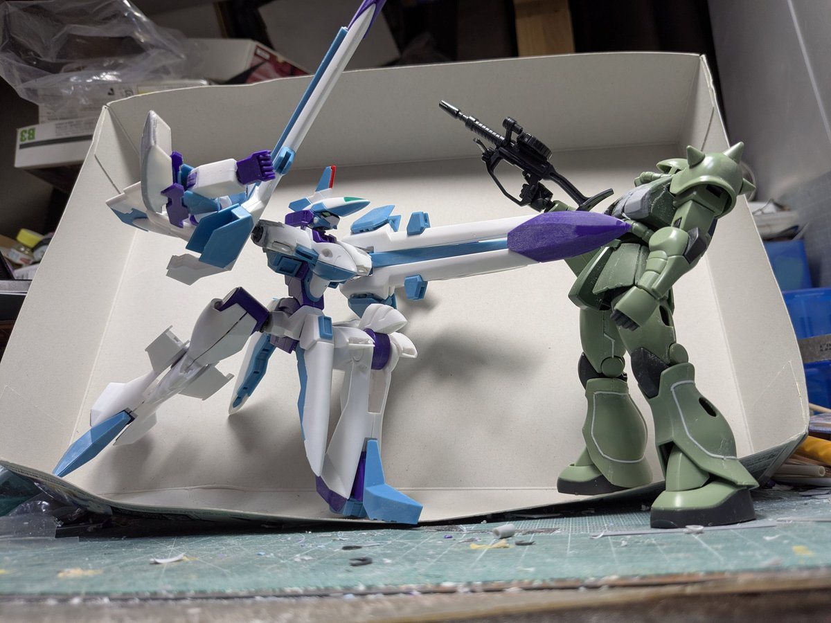 #コトブキヤ
#スーパーロボット大戦　#スパロボ
アルテリオン
せっかく肩の可動域広げたので
やろうかどうしようか迷ってたソニックセイバーのエフェクト
SMPに付いてたので自分も作ってみるか。