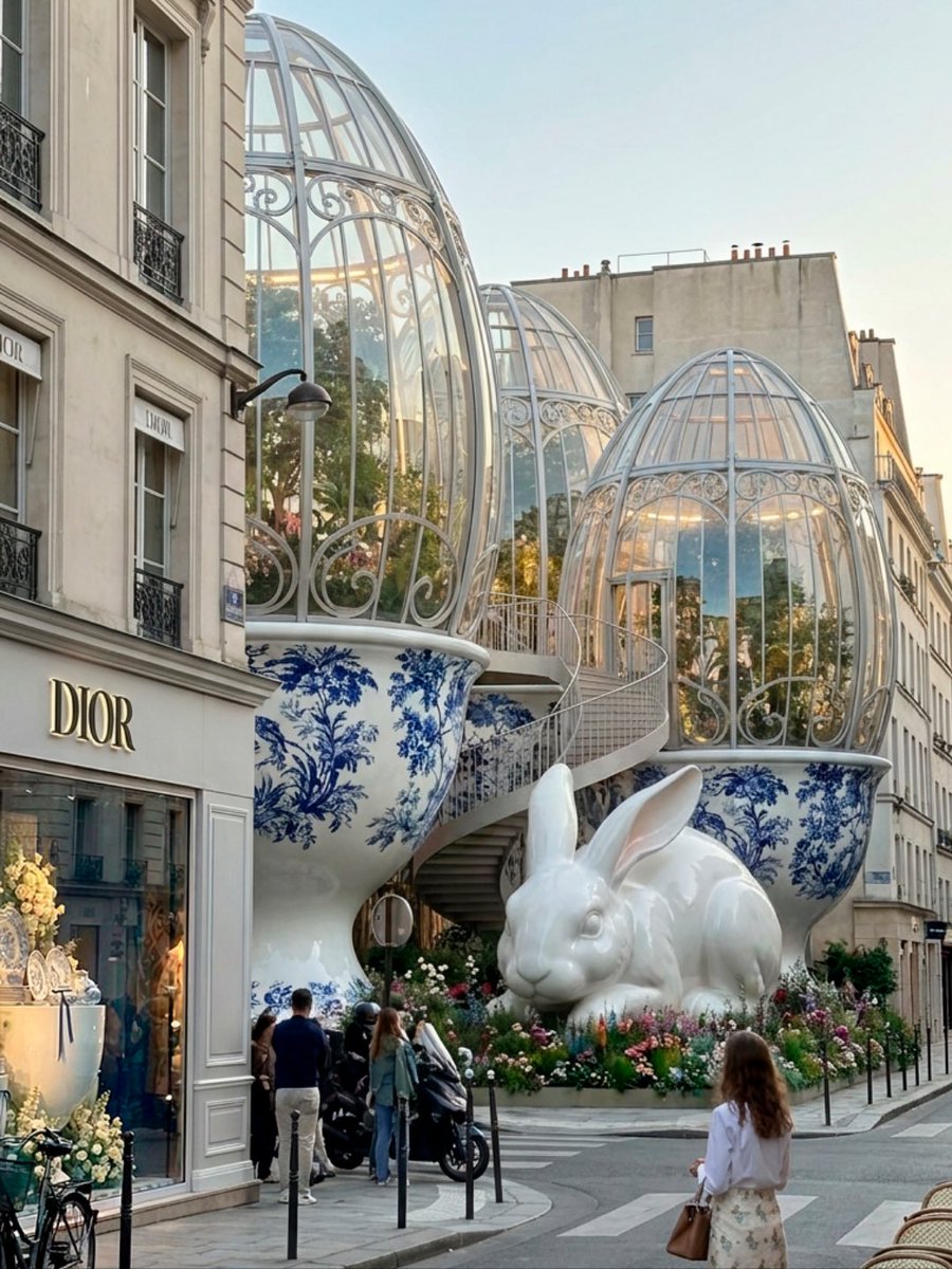 WHYCGI's tweet photo. Dior @Dior installs a glass garden for Easter 🥚✨

We at WHY.CGI created this Mixed Media concept for Dior - a surreal Easter garden with refined details, rabbits, and a soft, dreamlike atmosphere.

Happy Easter 🐣✨

#easter #dior #whycgi https://t.co/n4LnKMpT5D