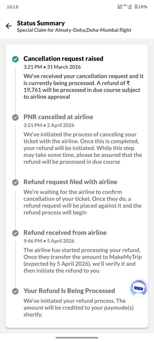 RBujagundla's tweet photo. @makemytrip @makemytripcare @qatarairways https://t.co/6xkOdtAnhW