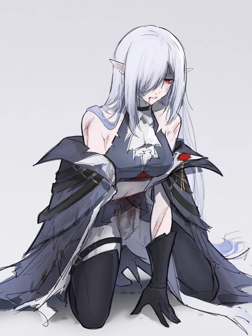 普段結んでいる長髪が戦いの最中ほどけて乱れているっていうのが好きなんです ついでに強い女が傷ついてるのも好き