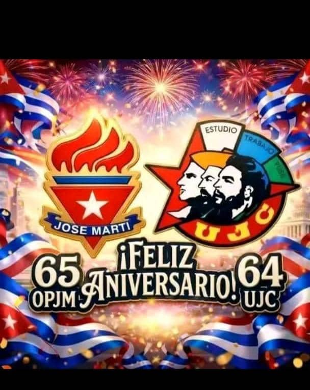 ‼️🇨🇺 Con #HonorHolguinero felicitamos a nuestros pioneros y jóvenes en el 65 Aniversario de la Organización de Pioneros José Martí y el 64 Aniversario de la Unión de Jóvenes Comunistas  🇨🇺‼️ 
Los jóvenes cubanos no fallarán a #Cuba ni a #FidelPorSiempre.

#CubaEstáFirme