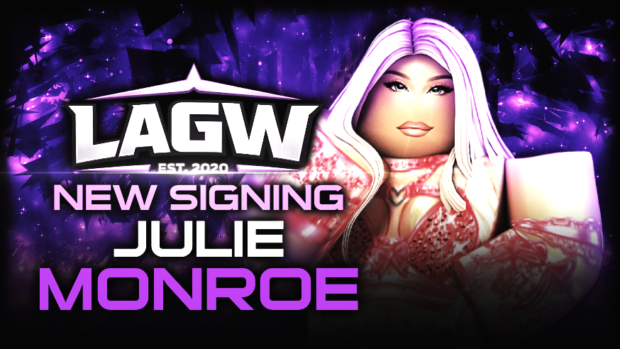 RoWWE_'s tweet photo. 🚨NEW SIGNING

LAGW has just become glamorous, The glamour @juuliemiu has signed to LAGW!

With the road to #LAGWManiaV in FULL swing, what does Monroe have instore?

#LAGW2026 https://t.co/RkdCKDEDlY