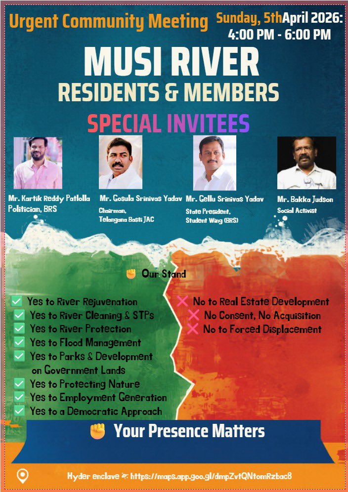Save our homes from Musi real estate project tweet media