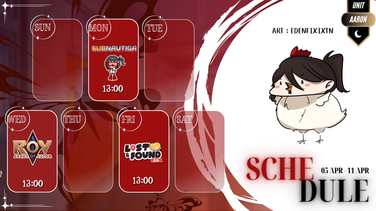 Cynthia_FIXIXTN's tweet photo. [ LIVE SCHEDULE ]
🗓️05/04/2026 - 11/04/2026

--------------- กุ๊ก ๆ -----------------

#CynthiaFIXIXTN #ซินทำไรอะ #FIXIXVT #FIXIX_TN #Pngtuber #VtuberTH #Vtuber #วีทูปเบอร์ #วีทูปเบอร์ไทย #live https://t.co/lsFB7rHs8P
