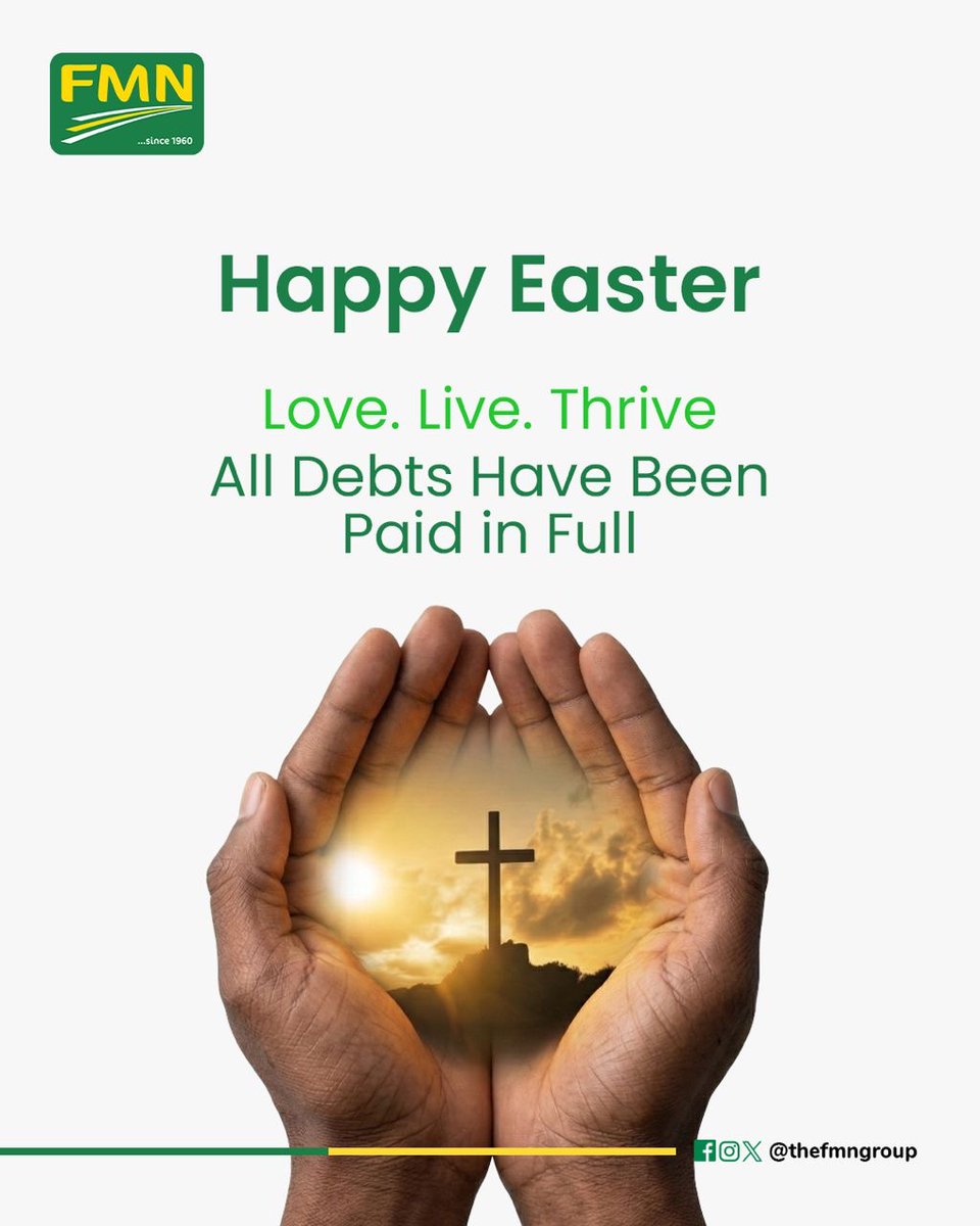 theFMNGroup's tweet image. A love so deep, it paid the price in full.

This Easter, we remember the sacrifice and celebrate the victory that gives us life, hope, and a fresh start.

Happy Easter.

#easter #sacrifice #love #fmn
