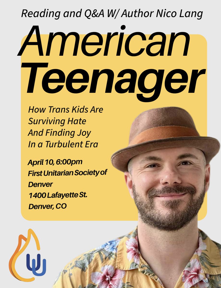 FUSDenver's tweet photo. Join us for an inspiring and heartwarming event as award-winning journalist and author Nico Lang shares stories from their powerful new book, “American Teenager.” https://t.co/whSVCsrhUp