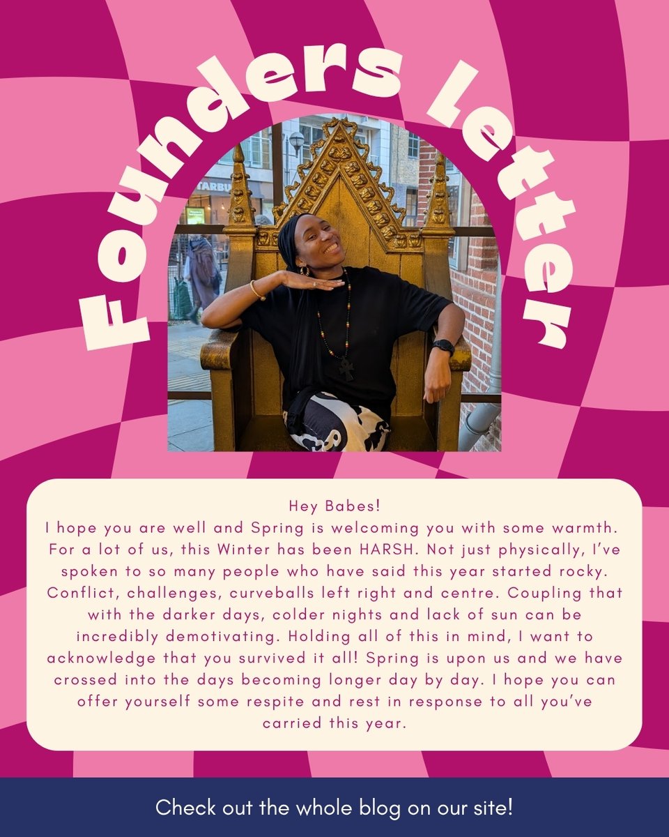 adhdbabes's tweet photo. Have you read this seasons letter from our founder Viv? No worries if you didn't! You can find it under blogs on our site 💫

#adultadhd #neurodiversity #adhdawareness #blackwomen #blackmindsmatter #blacknonbinary #blackwomenwithadhd #adhdsupportgroup #blacknonbinarywithadhd https://t.co/U2pbvf9Qgx