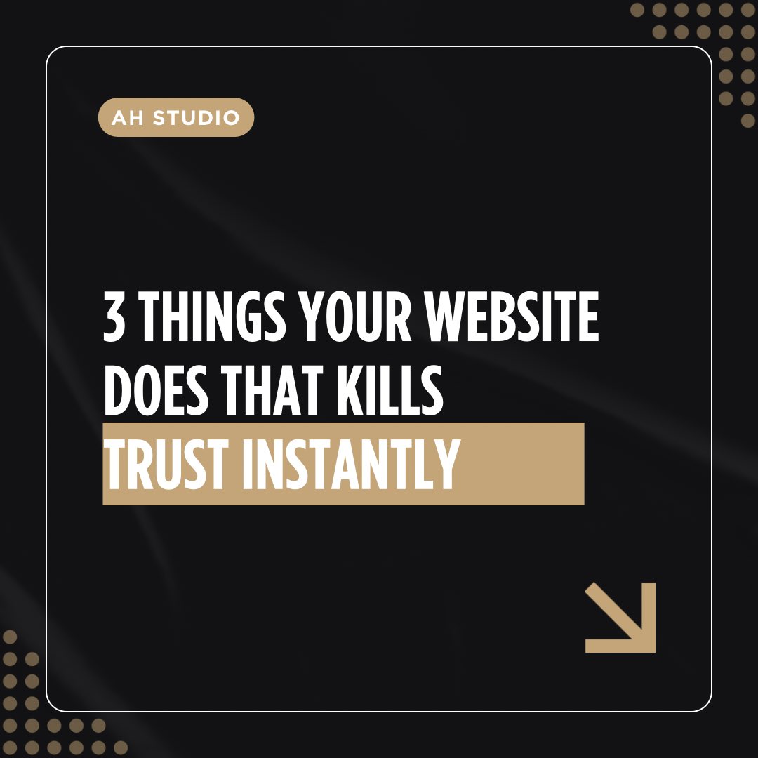 AHStudioHQ's tweet photo. Your website is either an asset or a liability. There is no middle ground.  

In enterprise, trust is won or lost in under 5 seconds. https://t.co/p6jXAPWoEt