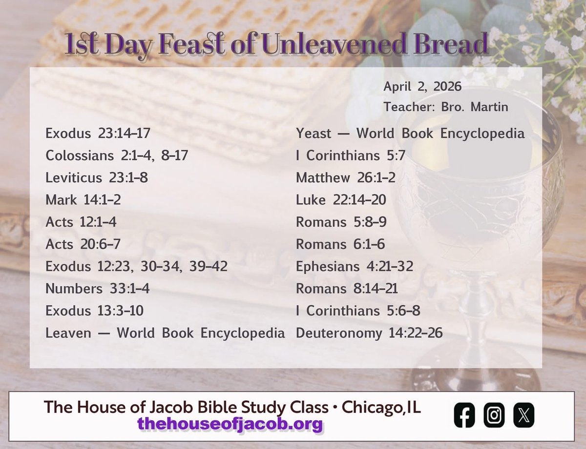 houseofjacob's tweet photo. Bible lesson from first evening of Feast of Unleavened Bread 4-2-26
#biblestudy https://t.co/FCf7gvRGlD
