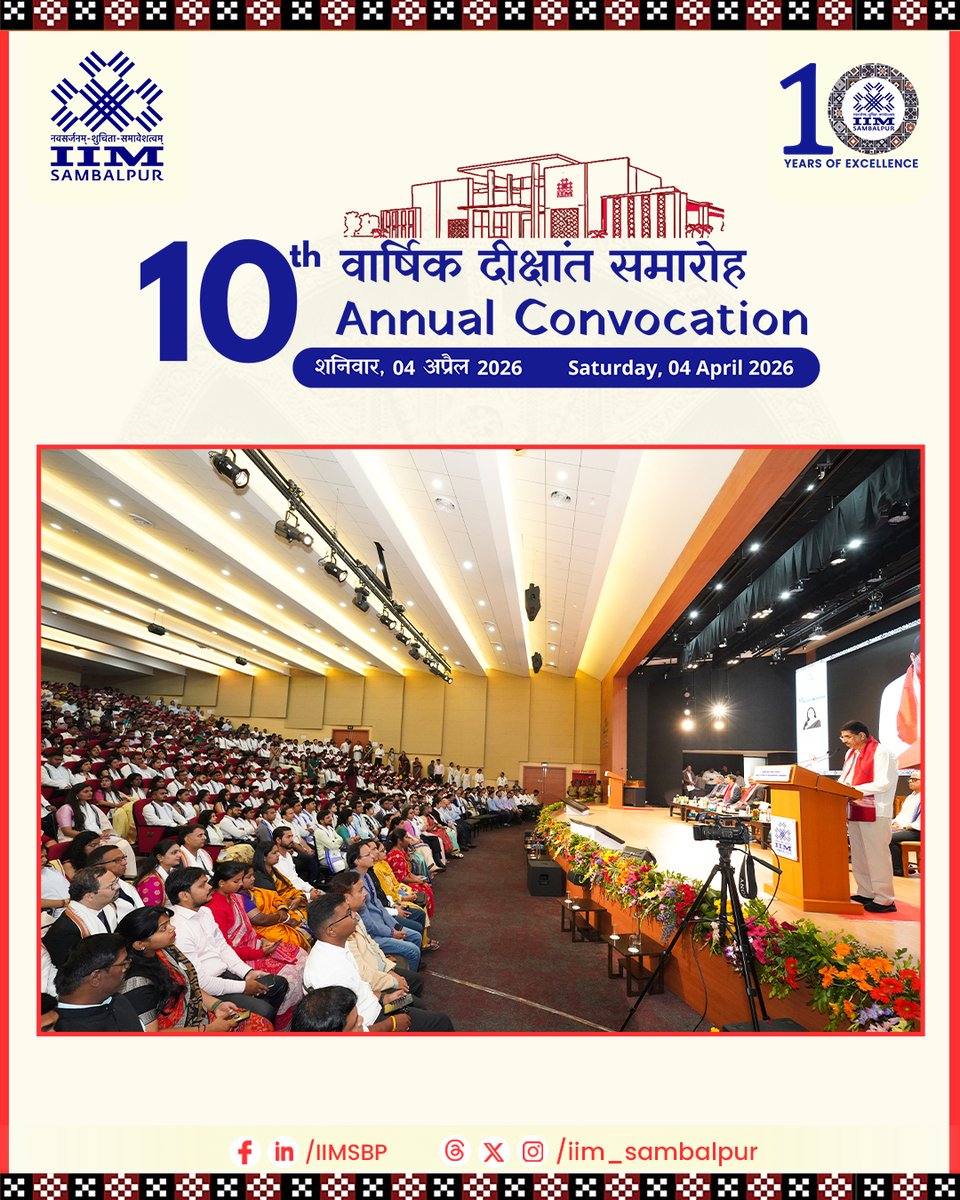 iim_sambalpur's tweet photo. The convocation was graced by Dr. Hari Babu Kambhampati, Hon’ble #GovernorOfOdisha as Chief Guest; Ms. Prativa Mohapatra, VP &amp; MD, #AdobeIndia, as Guest of Honour; Prof. Chandan Chowdhury, Chairperson-in-Charge, BoG, #IIMSambalpur, &amp; Prof. Mahadeo Jaiswal, Director, #IIMSambalpur https://t.co/6DHxEJIqQV