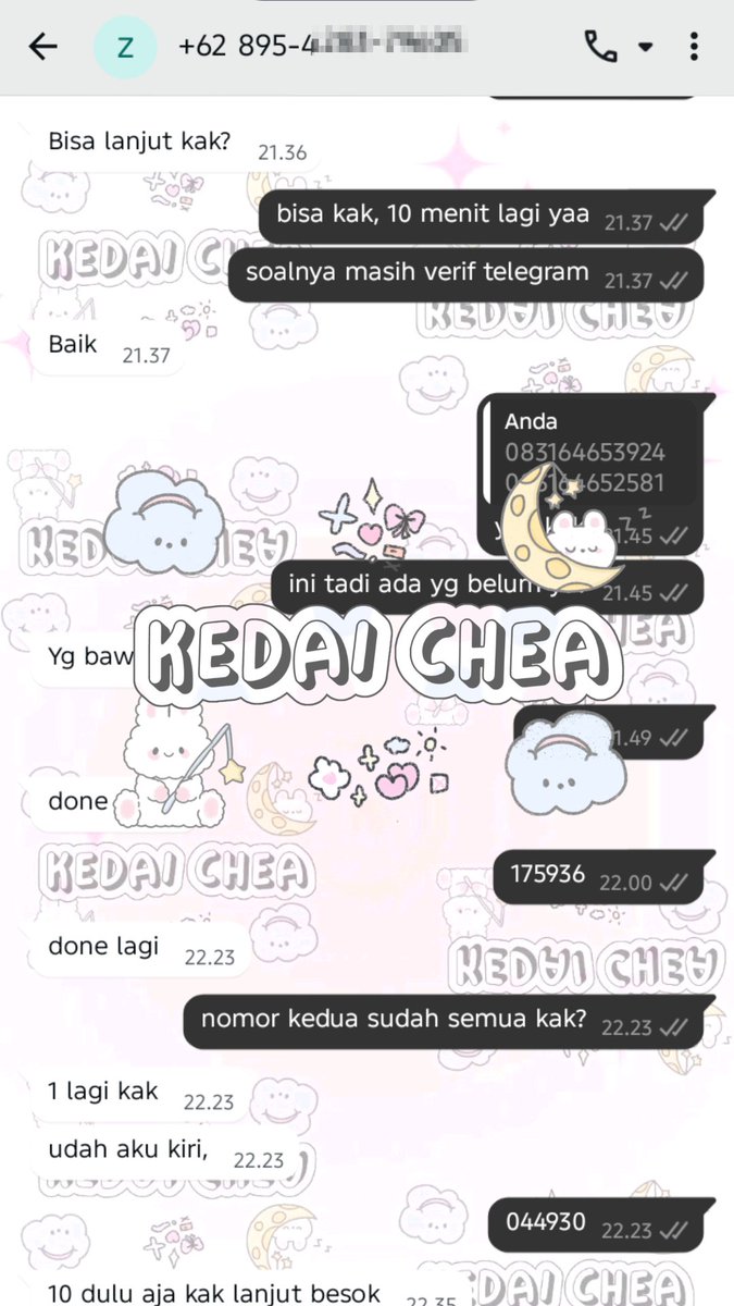 cheatesti's tweet photo. Testimoni 1544 - 1547

☆⁠ nokos telegram 
☆⁠ nokos WhatsApp garansi
☆⁠ nokos ganom/ganti nomor tele
☆⁠ 10 nokos YouTube https://t.co/96TbN0I7UO