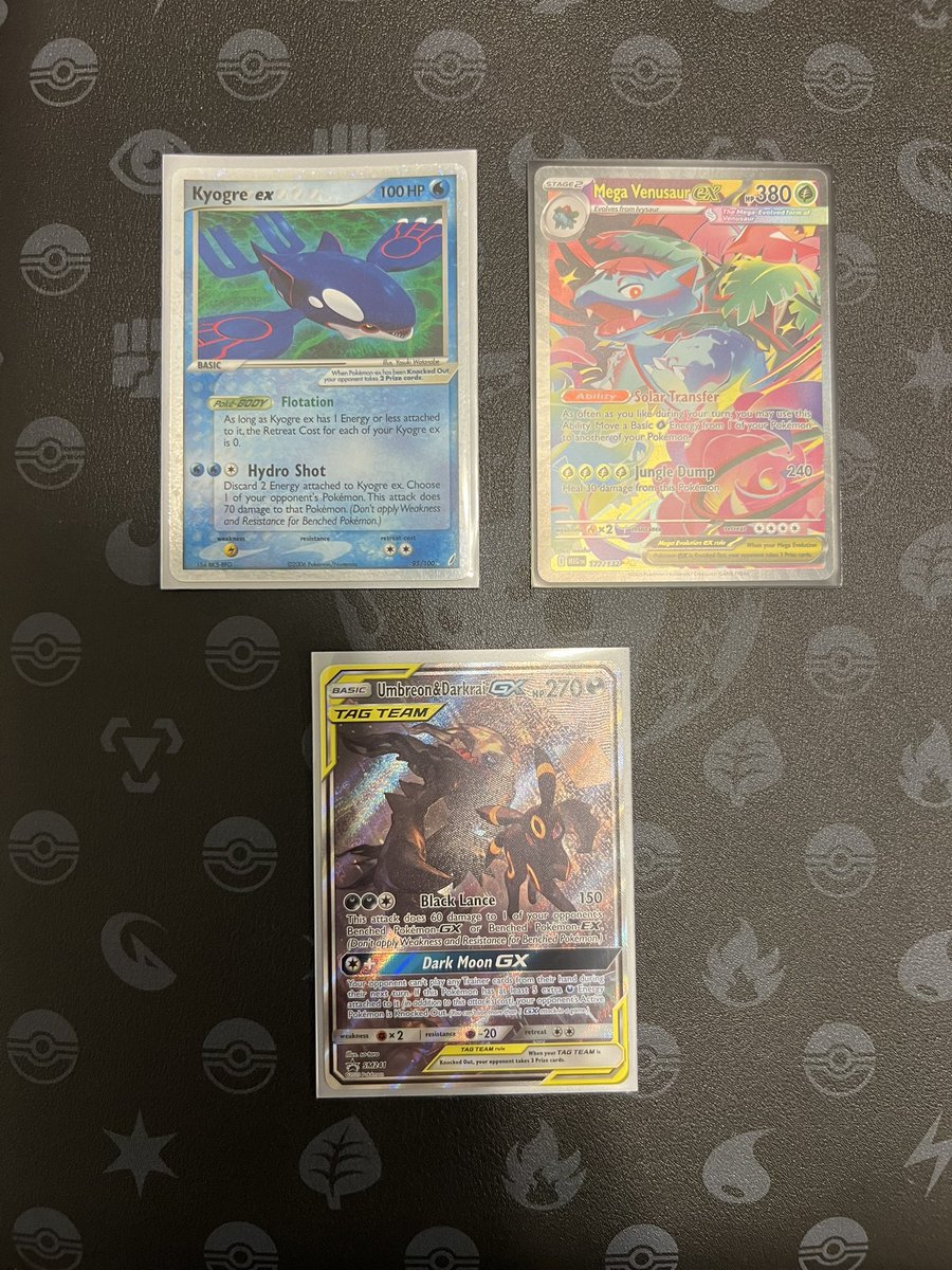 <a href="/NewAgeCardKings/">NewAgeMiguel</a> Kyogre (LP)- $130
Venusaur SIR- $130
Umbreon &amp; Darkrai (LP)- $120

$5 bmwt (US only)