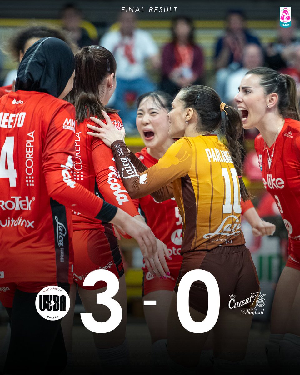 LegaVolleyF's tweet photo. BUSTO ARSIZIO SUPERA CHIERI ๐ช๐๐ฎ๐น
Le ragazze di coach Barbolini hanno la meglio in 3 set contro Chieri (25-18, 25-21, 26-24)
#Volleyball #Pallavolo #PlayoffChallenge #BustoArsizio #Chieri https://t.co/PS9w4EXwaQ